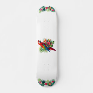 Skate Flor tropical de arara vermelha