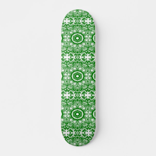 Skate Flor verde e branco (Frente)