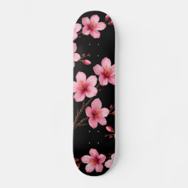 Skate Floral Cereja Blossom Monograma Negra Rosa Menina