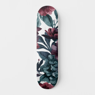 Skate Floral de Botânica em Aquarela Mal-humorada