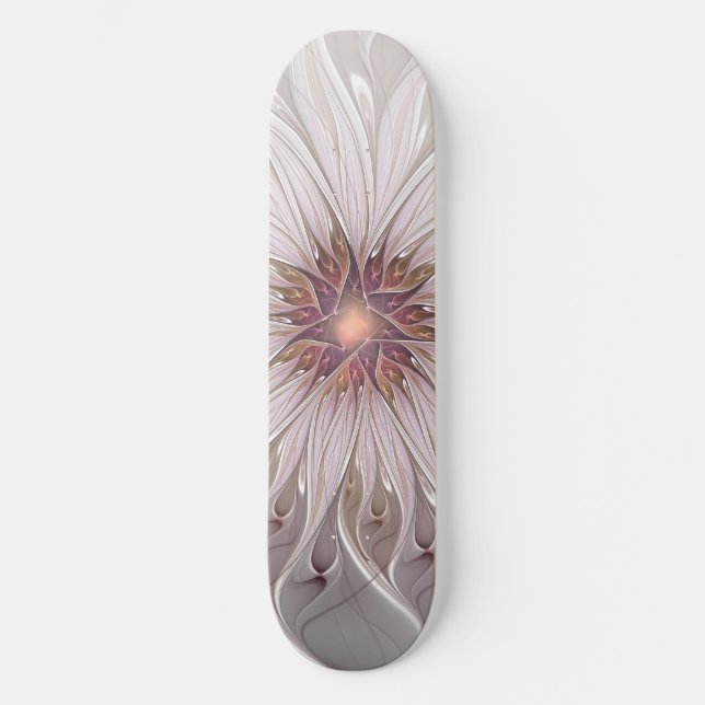 Skate Floral Fantasy, Abstrato Moderna Flor Pastel (Frente)