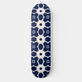Skate Floral Geométrico marinho Azul e Branco