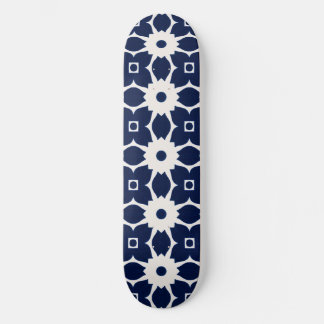 Skate Floral Geométrico marinho Azul e Branco