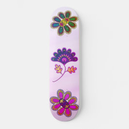 Skate Floral Vibrante Rosa-Rosa Ombre Pastel