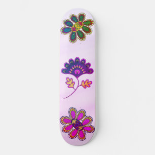 Skate Floral Vibrante Rosa-Rosa Ombre Pastel