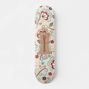 Skate Floral Wonders Antigo Quadro Escolar