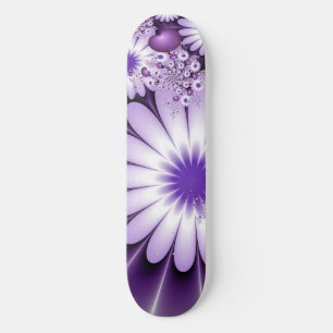 Skate Flores Abstratas e Corações em Fractal ao Cair no 