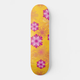 Skate Flores Amarelas do Jardim Floral Amarelo Púrpura