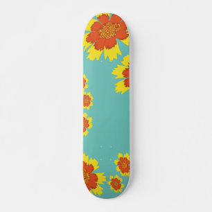 Skate Flores amarelas e laranja-acastanhadas