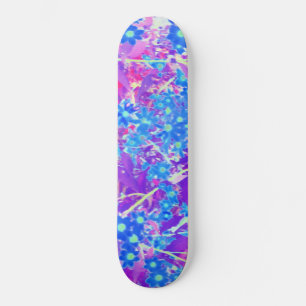 Skate Flores bonito de Azul Violeta e Verde limão