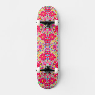 Skate Flores coloridas brilhantes e fofas