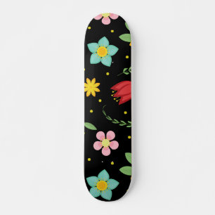 Skate Flores Coloridas Cama de Aquarelas