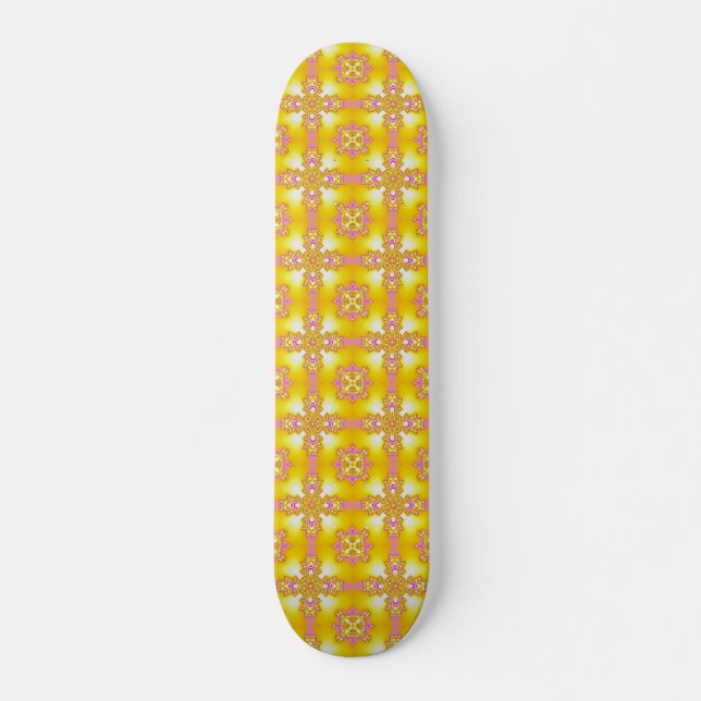 Skate Flores de Artdeco no Estilo Retroativo (Frente)