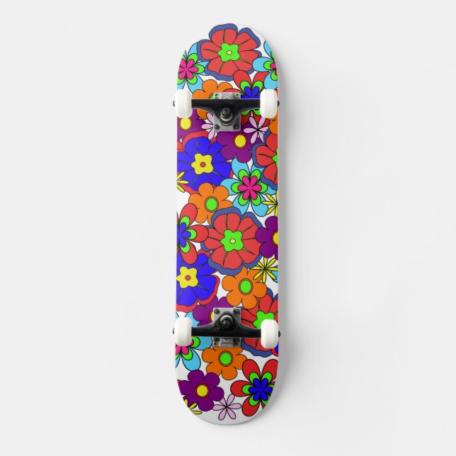 Skate Flores de Hippy Retro (Frente)
