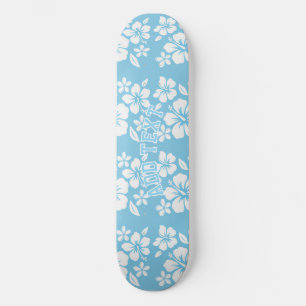 Skate Flores de Praia Azul Tropicais