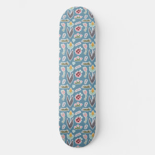 Skate Flores de primavera e padrão Ladybug