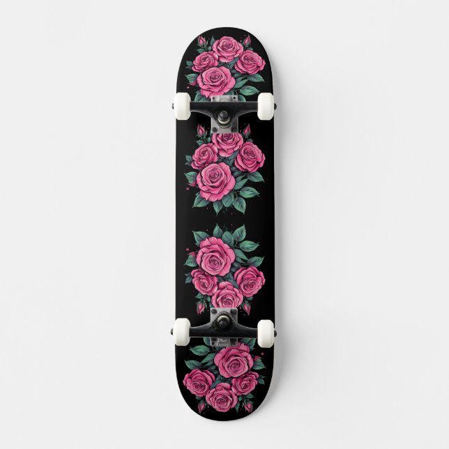 Skate Flores de Rosa Rosa (Frente)