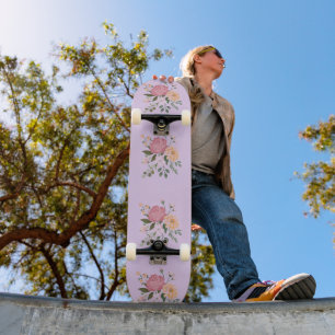Skate Flores em aquarela