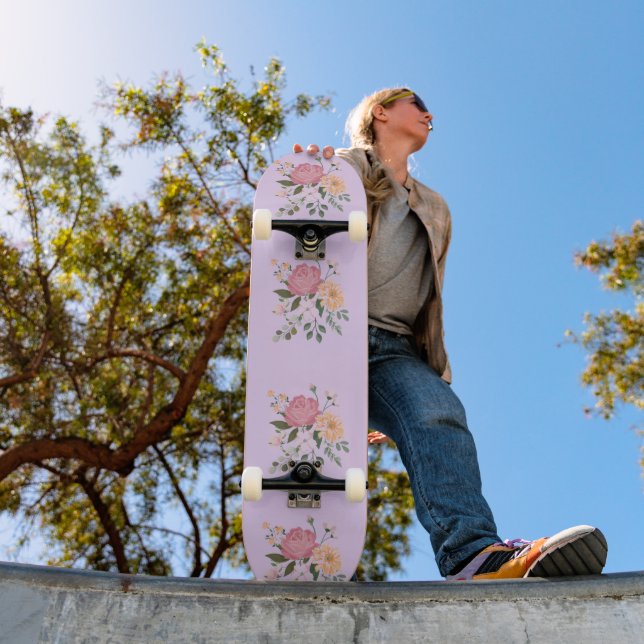 Skate Flores em aquarela (Ao ar livre 1)