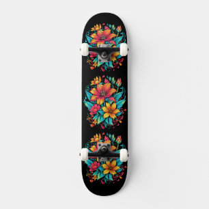 Skate Flores Florais Vibrantes