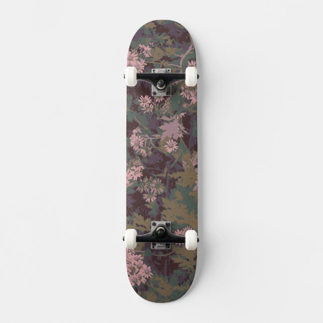 Skate Flores, folhas, e camuflagem (Frente)