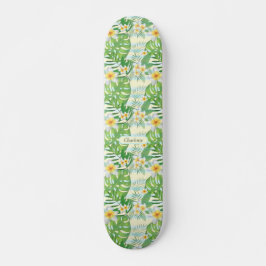 Skate Flores Insulares e Folhas de Monstera Personalizad