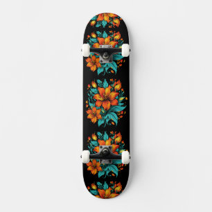 Skate Flores Laranja Divertidas