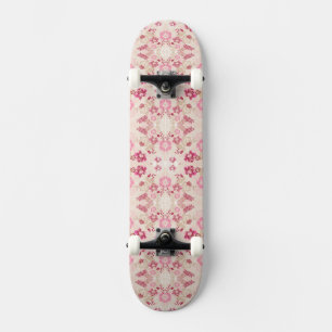 Skate Flores modernas, cor-de-rosa, cor-de-rosa, tênis d