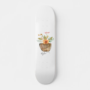 Skate Flores Pintadas De Coral Russo