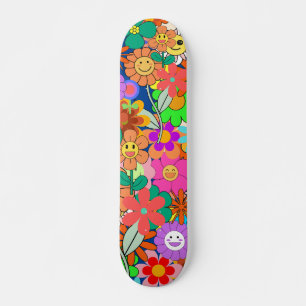 Skate Flores Retro Groovy Boho Hippie