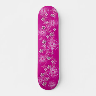 Skate Flores Rosa Girly