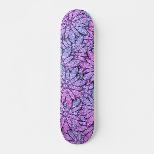 Skate Flores Roxas Divertidas (Frente)