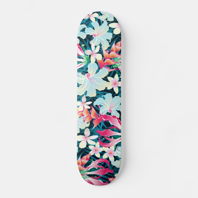 Skate Flores tropicais coloridas (Frente)