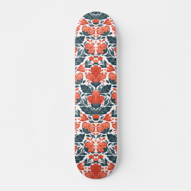 Skate Flores vermelhas decorativas (Frente)