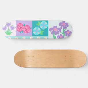 Skate Flores Vibrantes em Flor Design