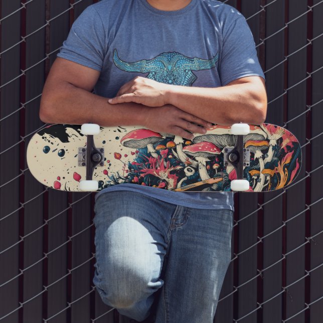 Skate Floresta Psicodélica de Cogumelos com Violão (Ao ar livre 3)