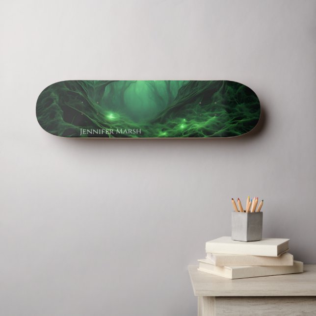 Skate Floresta Verde Escura Spooky (Arte de parede (Horz))
