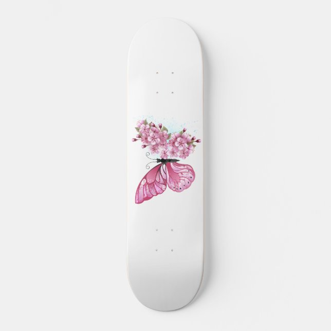 Skate Flower Butterfly with Pink Sakura (Frente)