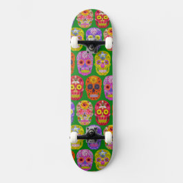 Skate Flower Skulls Seamless Pattern 2018