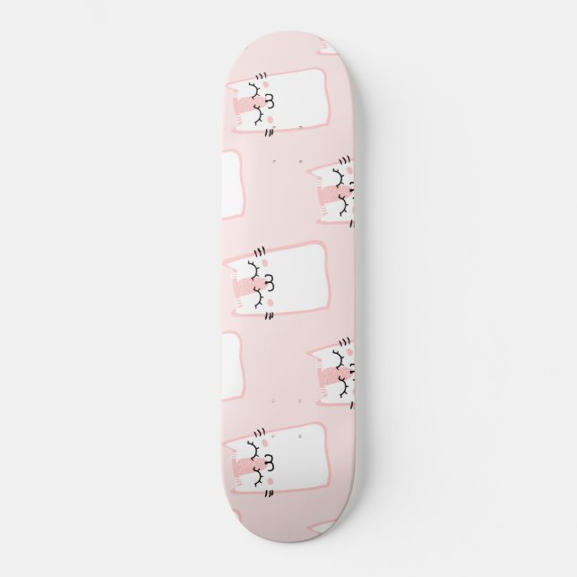 Skate Fluffy Kawaii Strawberry Marshmallow Gatinhos (Frente)