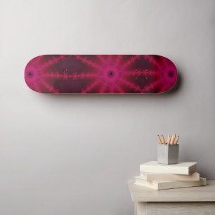 Skate Fluorescente - Abstrato de Starfish Fractal, Rosa,