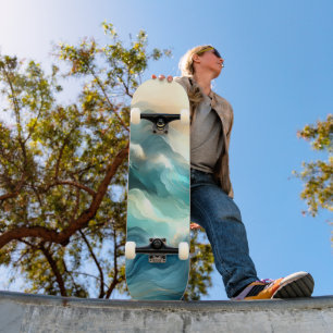 Skate Fluxo Abstrato de Oceano Dourado