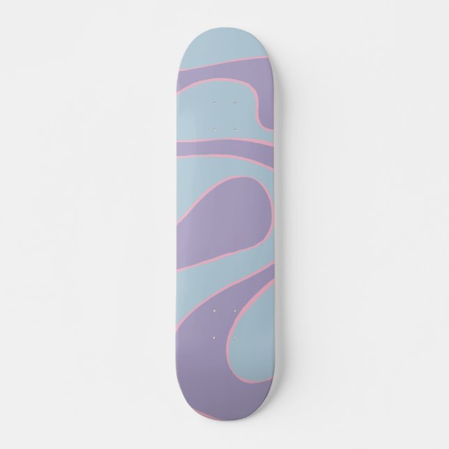 Skate Fluxo e refluxo 2 em Rosa, Lilás e Azul (Frente)