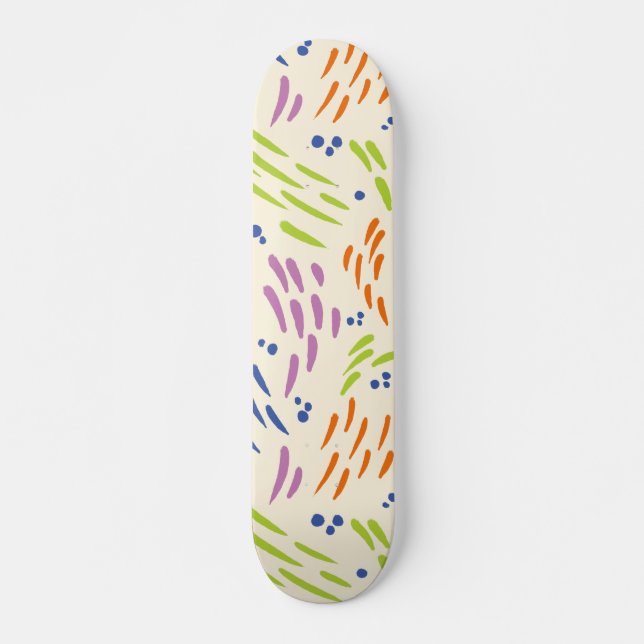 Skate Fluxo em Azul, Laranja, Roxo, Verde e Creme (Frente)