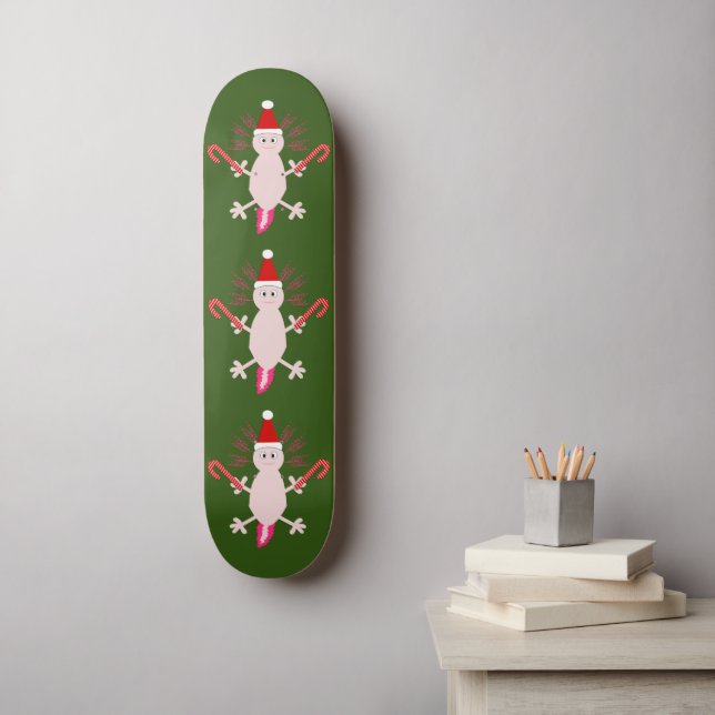 Skate Fofo de Natal Axolotl (Arte de parede)