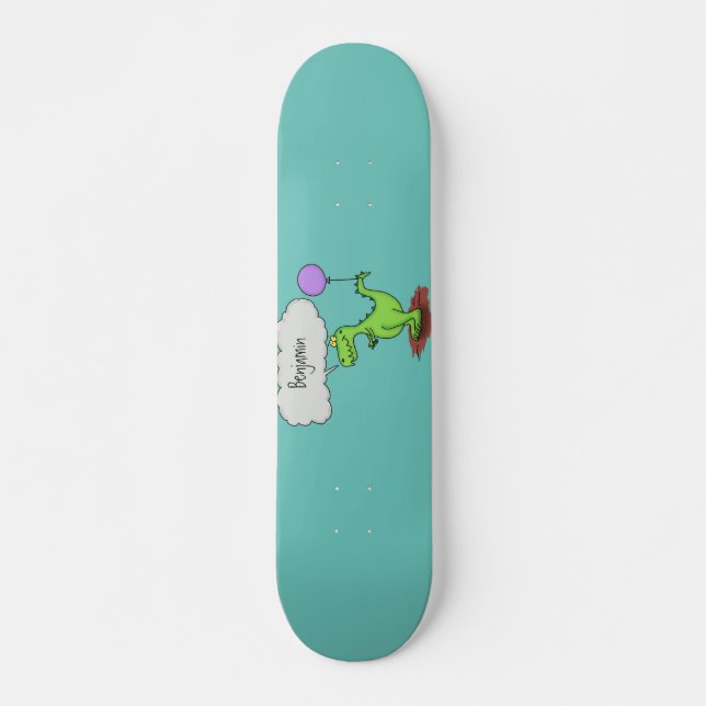 Skate Fogo giro em forma de cartoon verde e engraçado (Frente)