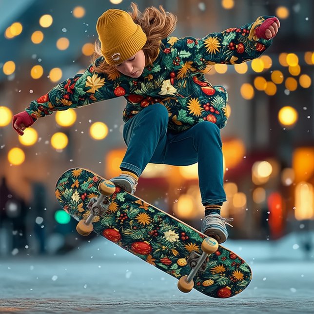 Skate Folhagem Festiva de Natal com Enfeites (Criador carregado)