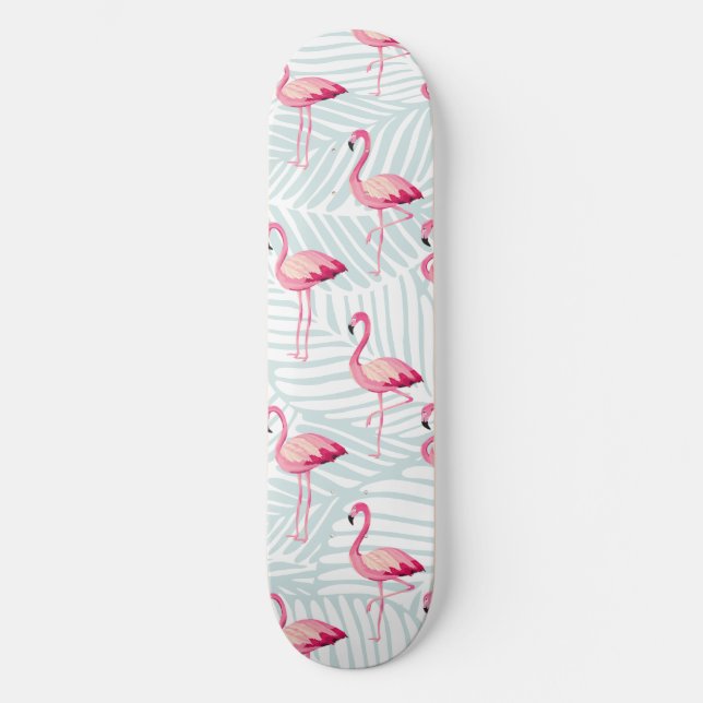 Skate Folhas de Flamingo e Palma Rosa - Bonitas (Frente)