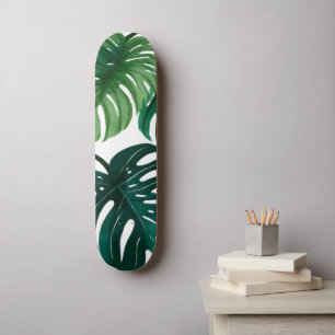 Skate Folhas de Monstera Aquarela Botânica Moderna