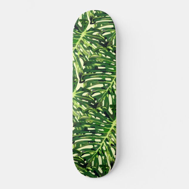Skate Folhas de Monstera Tropicais - Viagem Verde (Frente)